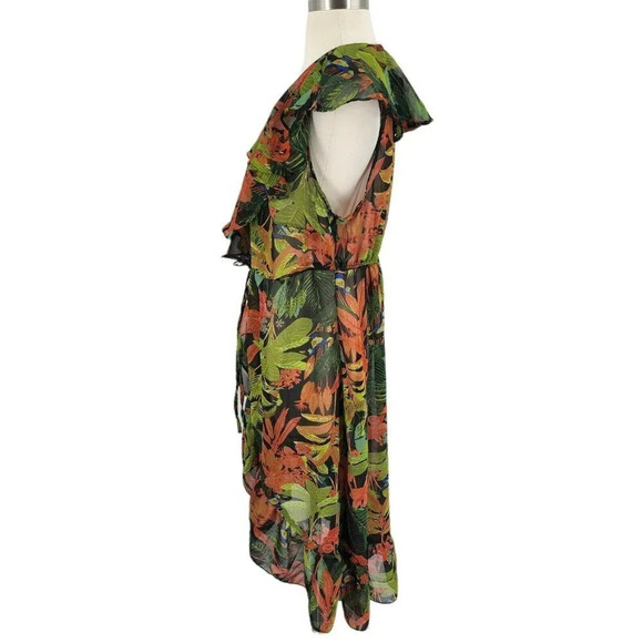 Live 4 Truth Women's Jungle Floral Ruffle‎ Tie Front Swim Cover Up Size 1X - Picture 4 of 11